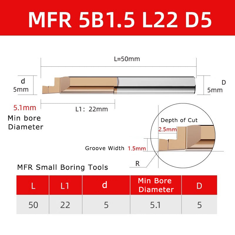 4051 MFR tungsten steel end face slot cutter, small diameter inner hole boring cutter, hard integral alloy small hole end face CNC MFL turning tool holder Shandong Denso Pricision Tools Co.,Ltd.